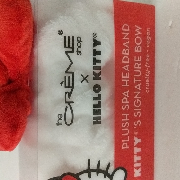 🎀 the Creme Shop Hello Kitty 🎀 Bow Plush SPA Headband Red White NEW 🎀 - Picture 4 of 5